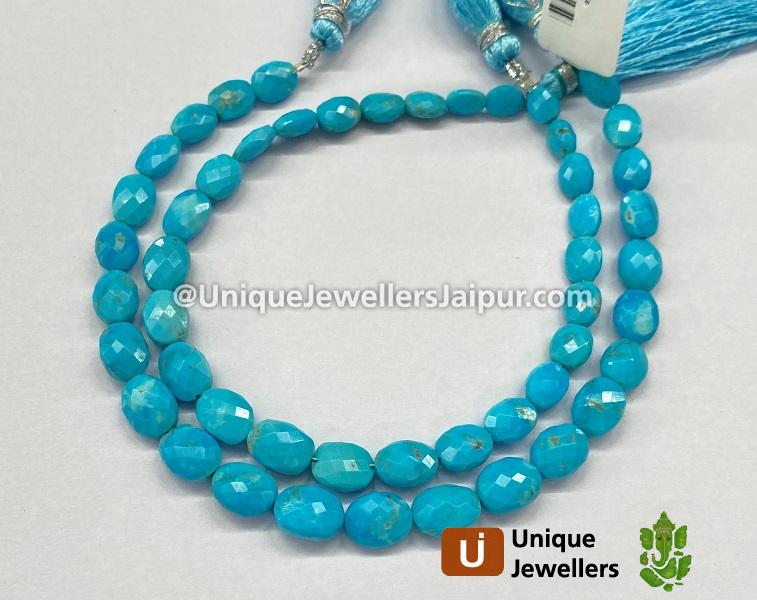 Turquoise Arizona Faceted Oval Beads